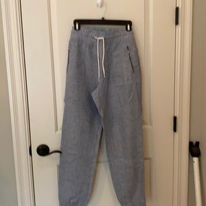 Athleta Cabo linen joggers— chambray blue